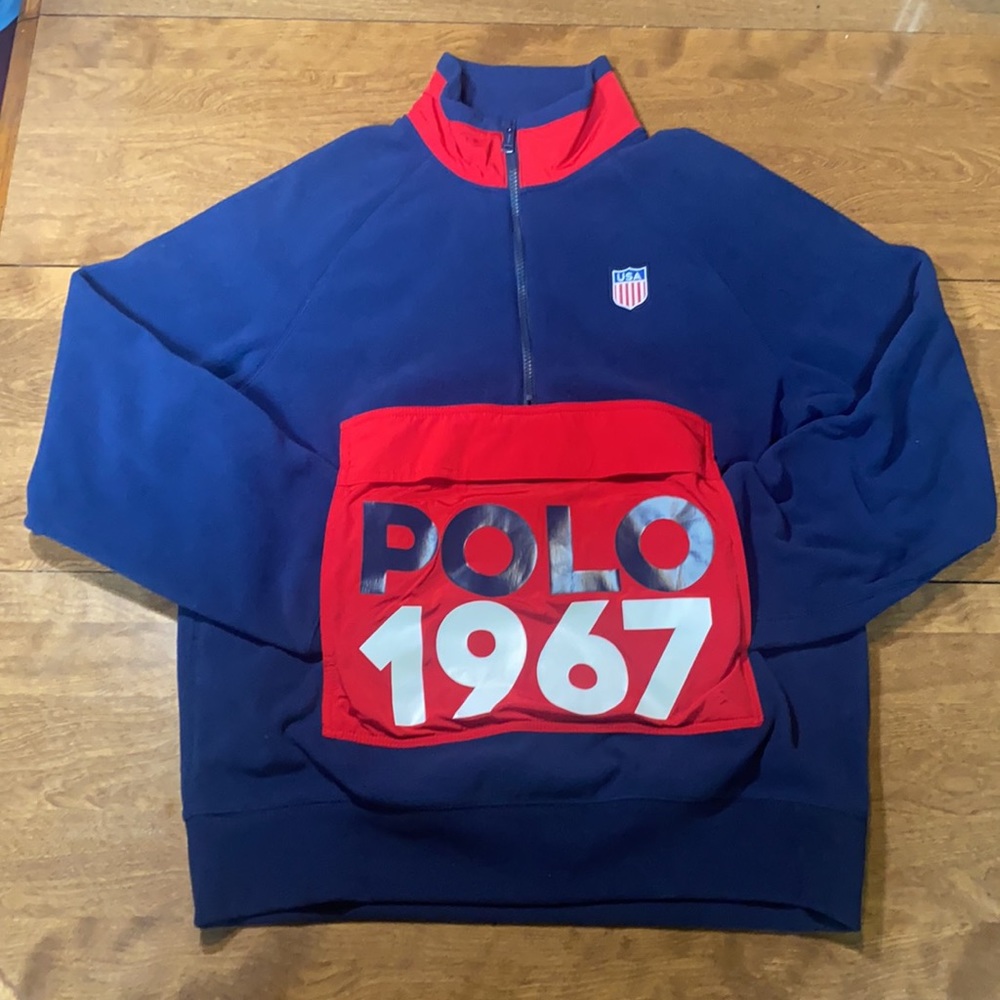 🆕Polo Ralph Lauren 🏇Active Hybrid Quarter-Zip Fleece pullover🔥